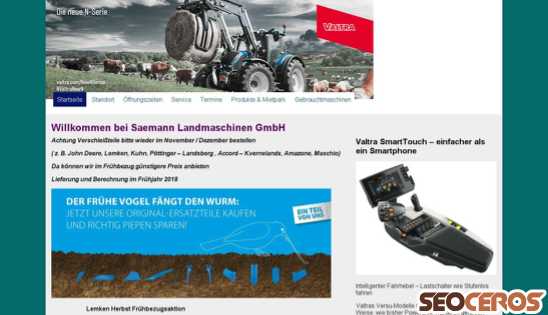 saemann-landmaschinen.de desktop náhľad obrázku