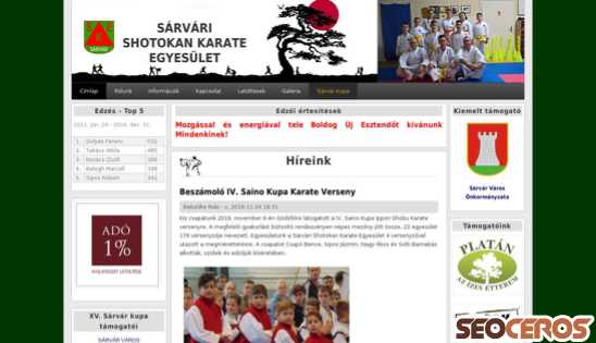 sarvarkarate.hu desktop náhled obrázku