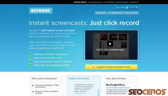 screenr.com desktop vista previa