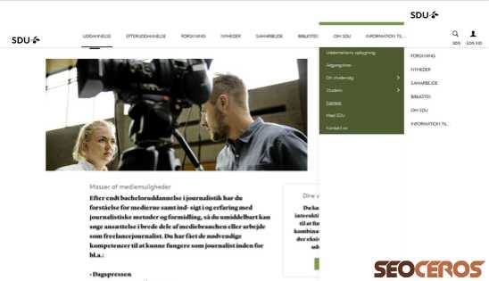 sdu.dk/da/uddannelse/bachelor/journalistik/karriere desktop förhandsvisning