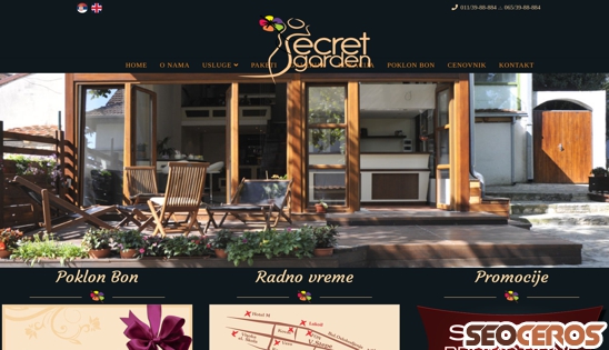 secretgarden.rs/sr desktop förhandsvisning