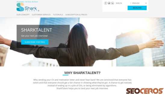 sharktalent.com desktop vista previa