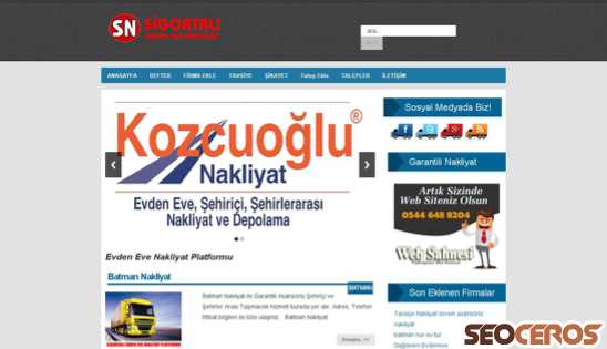 sigortalinakliyat.com desktop prikaz slike