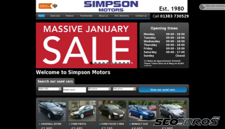 simpson-motors.co.uk desktop previzualizare