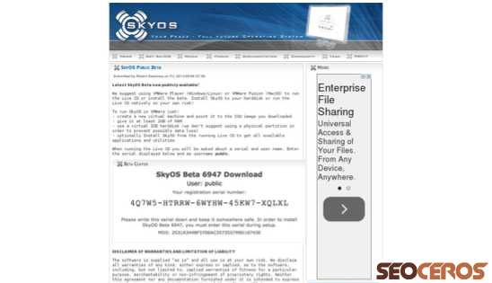 skyos.org desktop preview