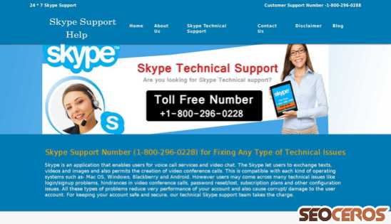 skypesupporthelp.com desktop preview