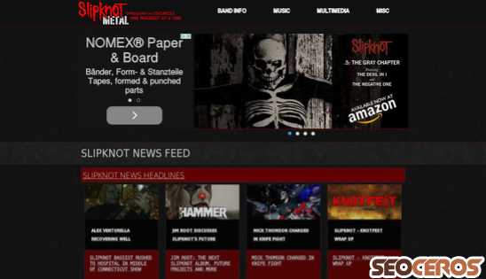 slipknot-metal.com desktop előnézeti kép