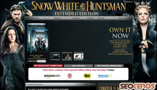snowwhiteandthehuntsman.com desktop előnézeti kép