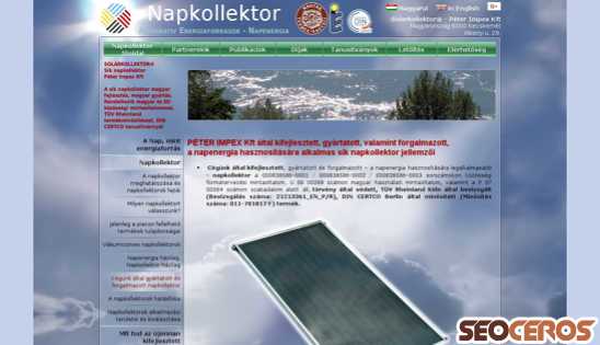 solarkollektor.hu desktop obraz podglądowy