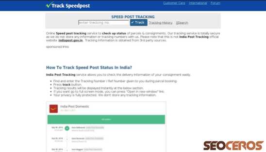 speedposttrack.in desktop náhled obrázku