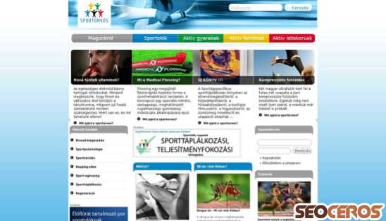 sportorvos.hu desktop förhandsvisning