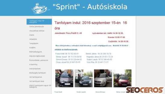 sprintautosiskola.hu desktop előnézeti kép