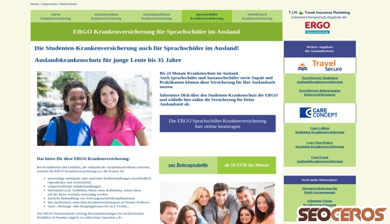 studenten-versicherung-ausland.de/auslandskrankenschutz-sprachschueler.html desktop előnézeti kép