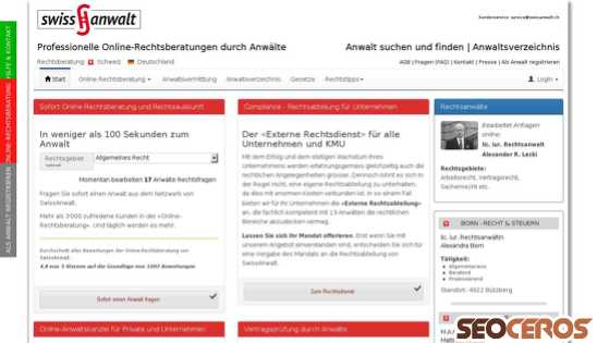 swissanwalt.ch desktop előnézeti kép