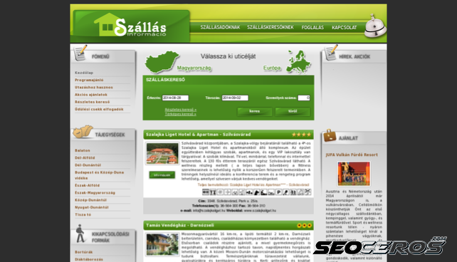 szallasinformacio.hu desktop náhled obrázku
