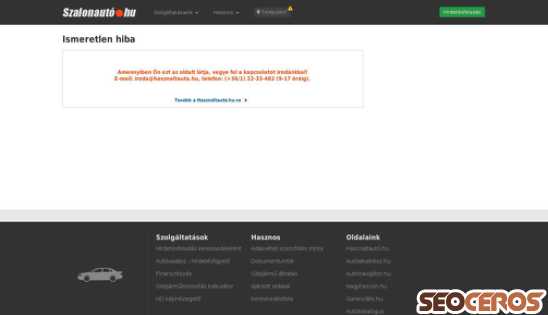szalonauto.hu desktop förhandsvisning