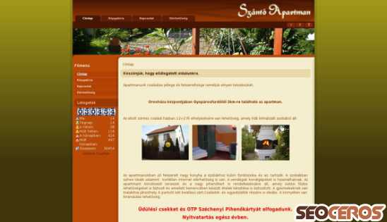 szantoapartman.hu desktop náhled obrázku