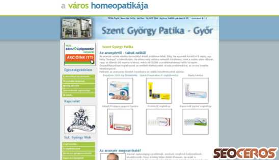 szentgyorgypatika-gyor.hu desktop náhľad obrázku