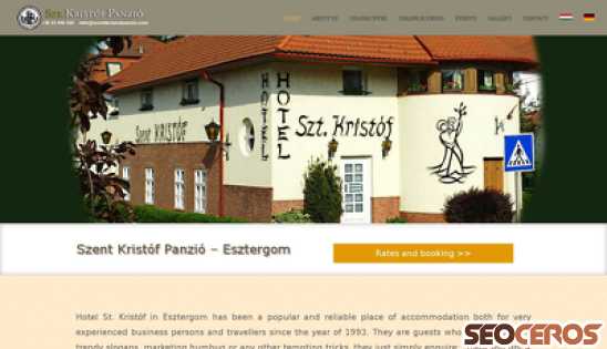 szentkristofpanzio.com desktop náhľad obrázku