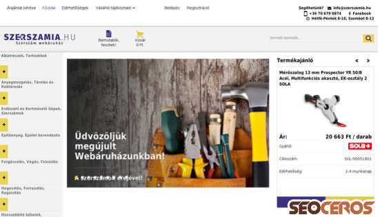 szerszamia.hu desktop náhľad obrázku