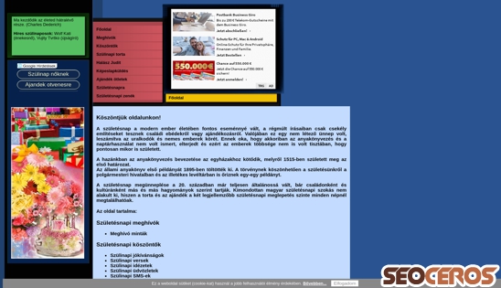 szuletesnapi.hu desktop előnézeti kép