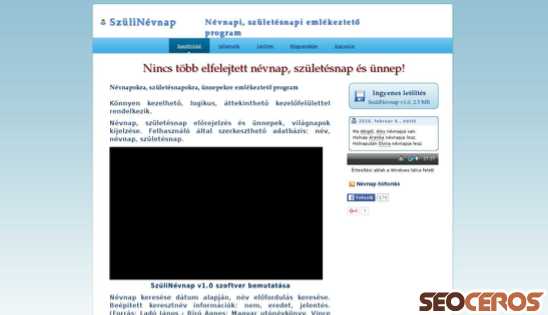 szulinevnap.hu desktop náhľad obrázku