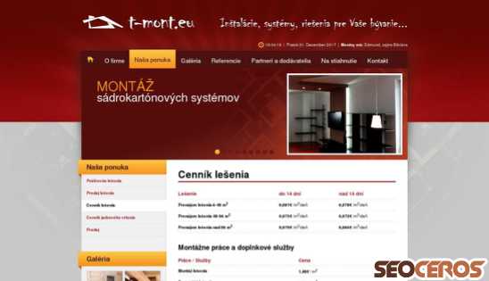 t-mont.eu/nasa-ponuka/lesenie/cennik desktop náhled obrázku