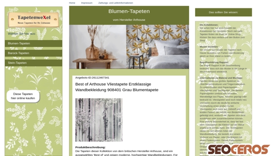 tapetenwexel.de/blumentapeten/arthouse-tapete-blumen-pflanzen-motive.php {typen} forhåndsvisning