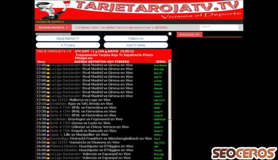 tarjetarojatv.tv desktop Vorschau