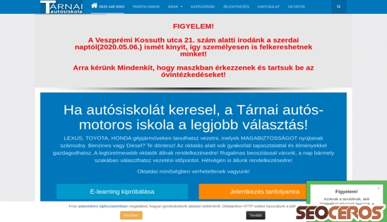 tarnaiautosiskola.hu desktop előnézeti kép