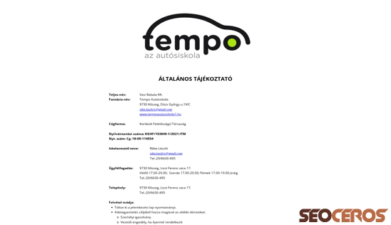 tempoautosiskola1.hu desktop előnézeti kép