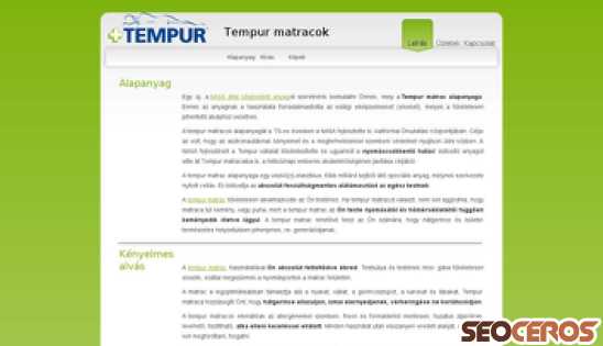 tempur-matrac.hu desktop előnézeti kép
