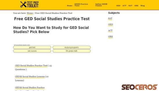 testpreptoolkit.com/free-ged-social-studies-practice-test desktop obraz podglądowy