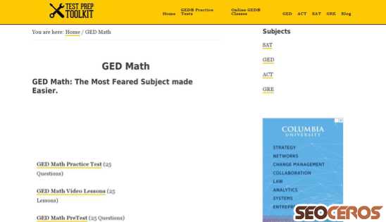 testpreptoolkit.com/ged-math desktop náhled obrázku
