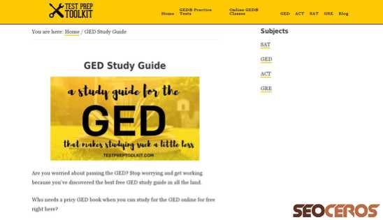 testpreptoolkit.com/ged-study-guide desktop előnézeti kép