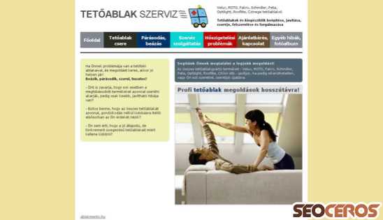 tetoablakszerviz.hu desktop előnézeti kép