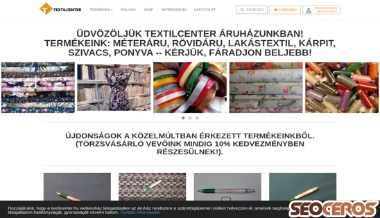 textilcenter.hu desktop náhľad obrázku
