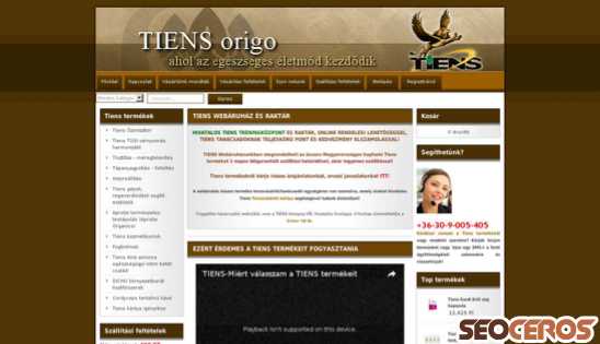 tiensorigo.hu desktop náhľad obrázku