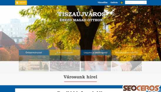 tiszaujvaros.hu desktop előnézeti kép
