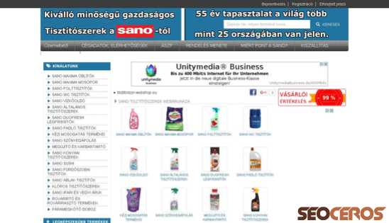 tisztitoszer-webshop.eu desktop previzualizare