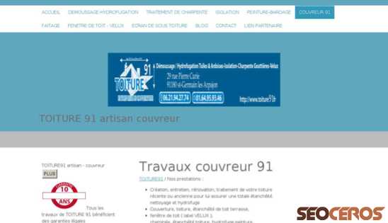 toiture91.fr/couvreur-91 desktop előnézeti kép