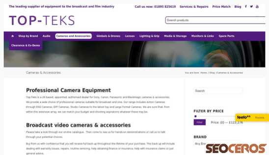 topteks.com/product-category/cameras desktop Vorschau