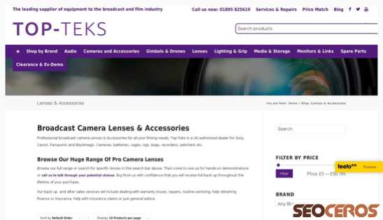 topteks.com/product-category/lenses-accessories desktop előnézeti kép