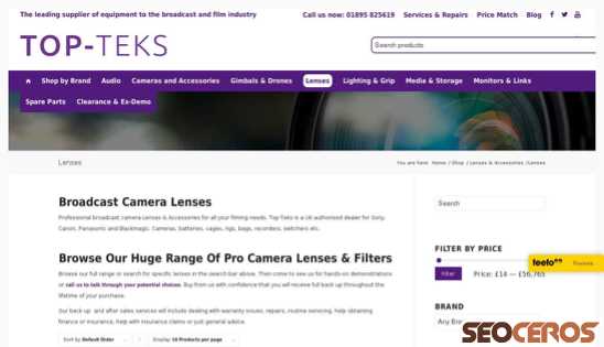 topteks.com/product-category/lenses-accessories/lens-and-filters desktop preview
