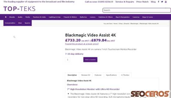 topteks.com/shop/brands/blackmagic-video-assist-4k desktop Vorschau