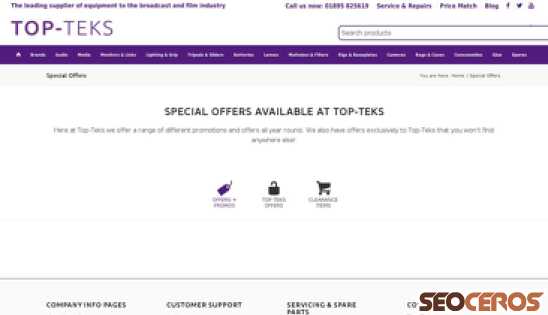 topteks.com/special-offers-2 desktop förhandsvisning
