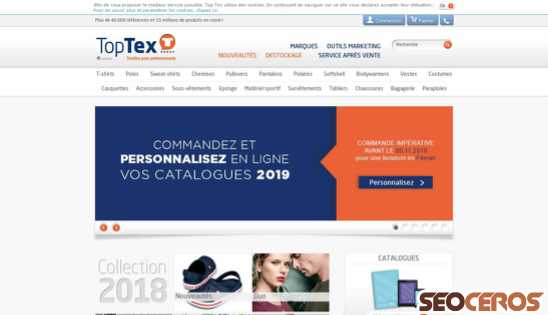 toptex.fr desktop förhandsvisning