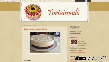 tortaimado.hu desktop preview