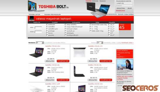 toshibabolt.hu desktop náhľad obrázku