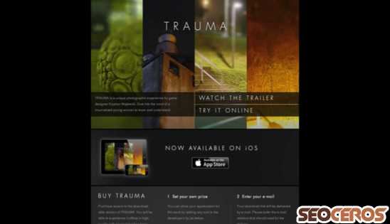 traumagame.com desktop preview